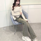 長袖アシメドロストカットソー