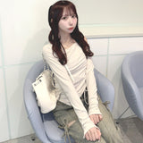 長袖アシメドロストカットソー