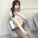 長袖アシメドロストカットソー