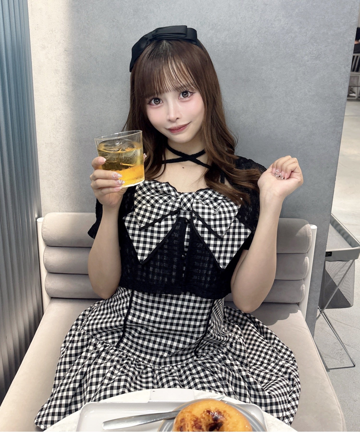 半袖リボンアンサンブルワンピース