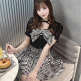 【一部予約商品6月末お届け予定】半袖リボンアンサンブルワンピース