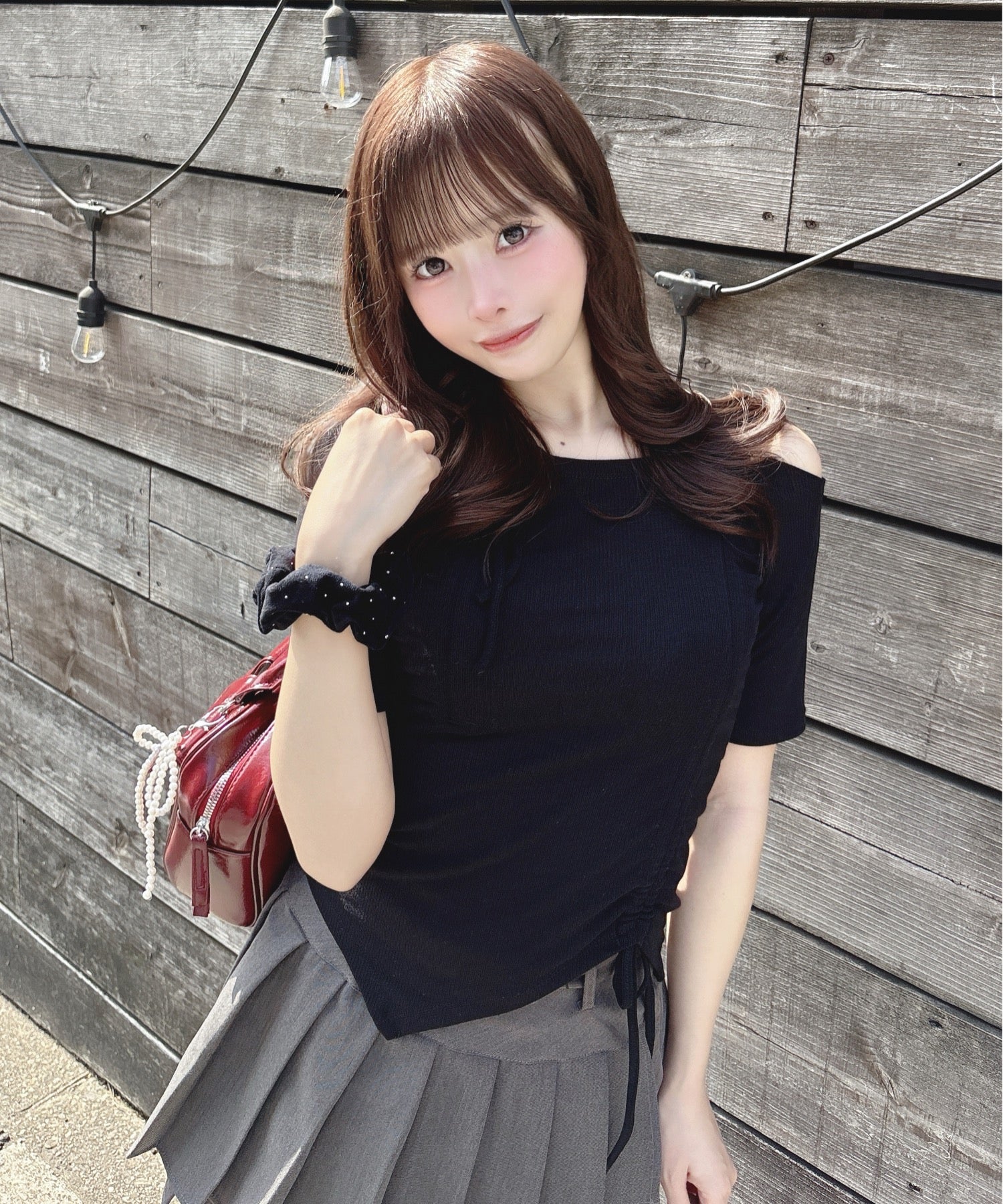 UNITED TOKYOカッティングドロストカットソー　Black ドッキングドロストカットソー