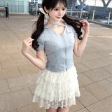 【SET UP対応♡】レースパーカートップス