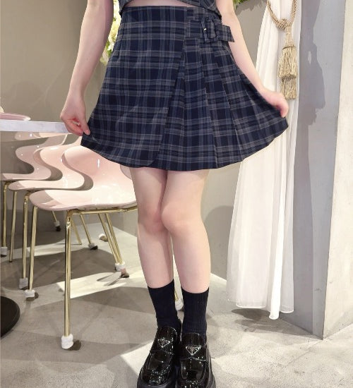 サイドベルトラップスカート