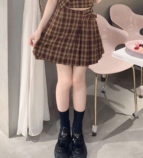 サイドベルトラップスカート