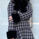 【セットアップ対応アイテム】 ファー付ノーカラージャケット