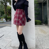 フェザー衿肩開きニット