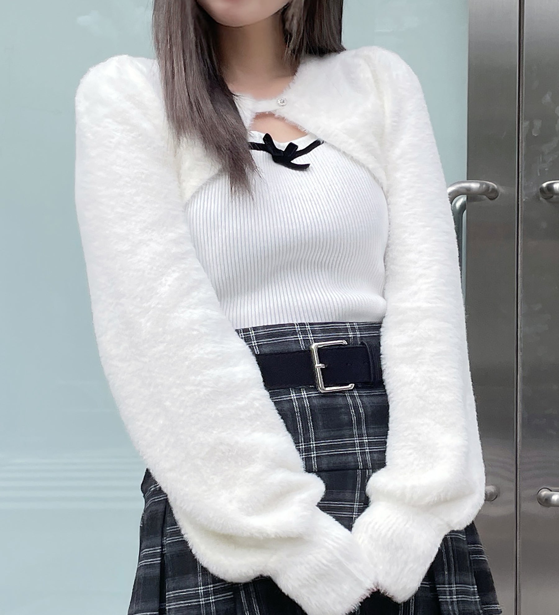 ボレロレイヤードニット