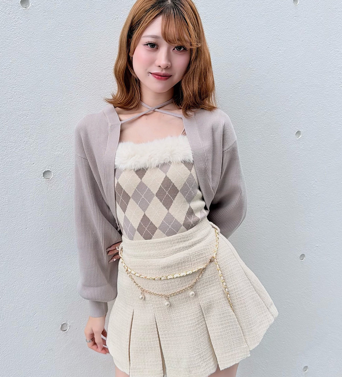 【予約商品11月中旬発送】ボレロセットファーチェックトップス