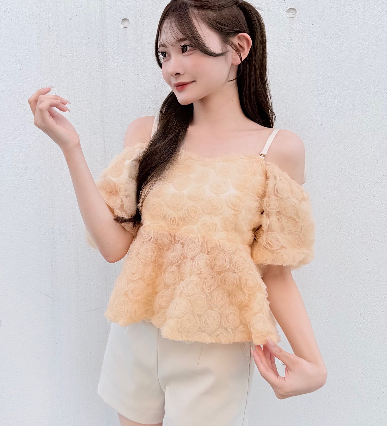 【予約商品 5月上旬発送】3wayローズペプラムチュニック