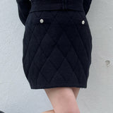 【セットアップ対応アイテム】 キルティングニットスカート