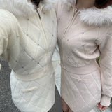 【セットアップ対応アイテム】 キルティングニットスカート