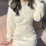 【セットアップ対応アイテム】 キルティングニットスカート