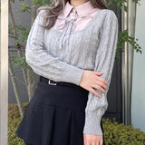 レイヤードケーブルニット
