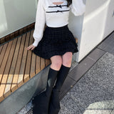 ケーブルダブルリボンニット