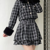 ファー付きバイカラーセットアップ