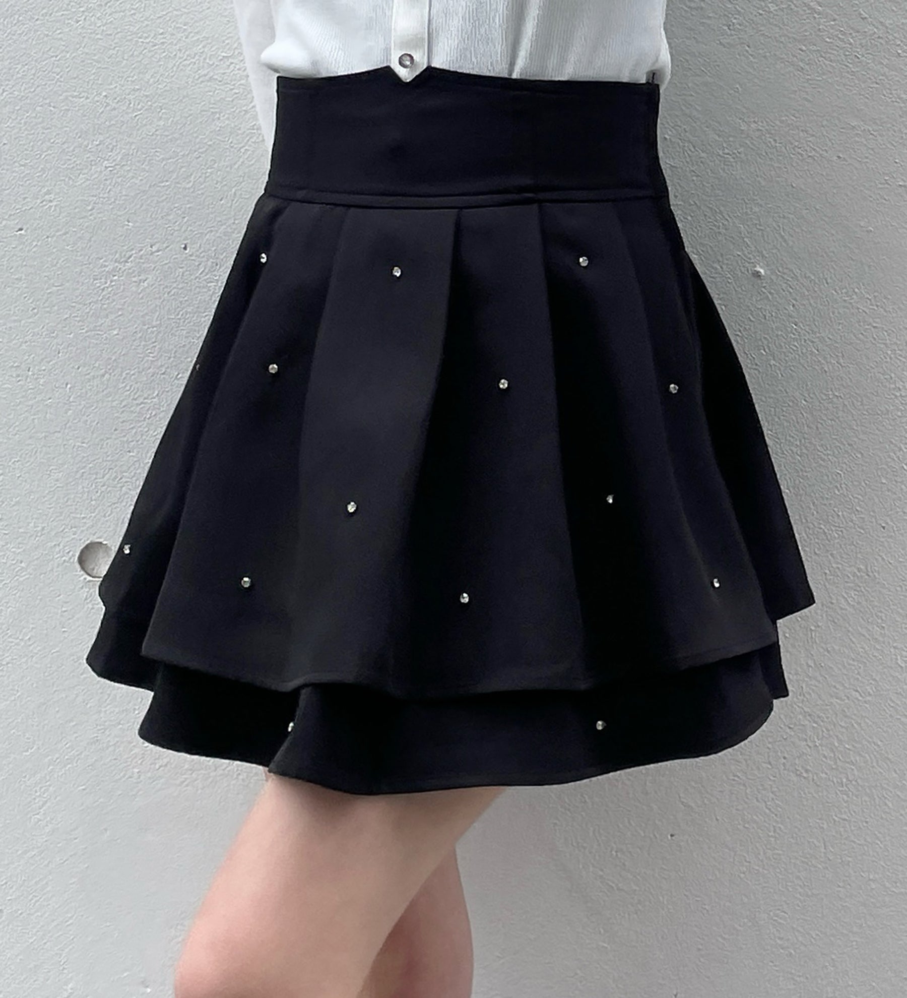 【abcボトムス10％割♡】ダブルフレアスカート