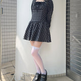 スクエアネックリボンワンピース