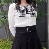 リボンレイヤードニット