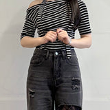 【SALE】半袖ドレープ衿カットソー