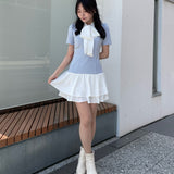 ボウタイレイヤードワンピース