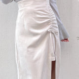 ギャザースリットスカート