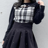 フロントアキリボンニット