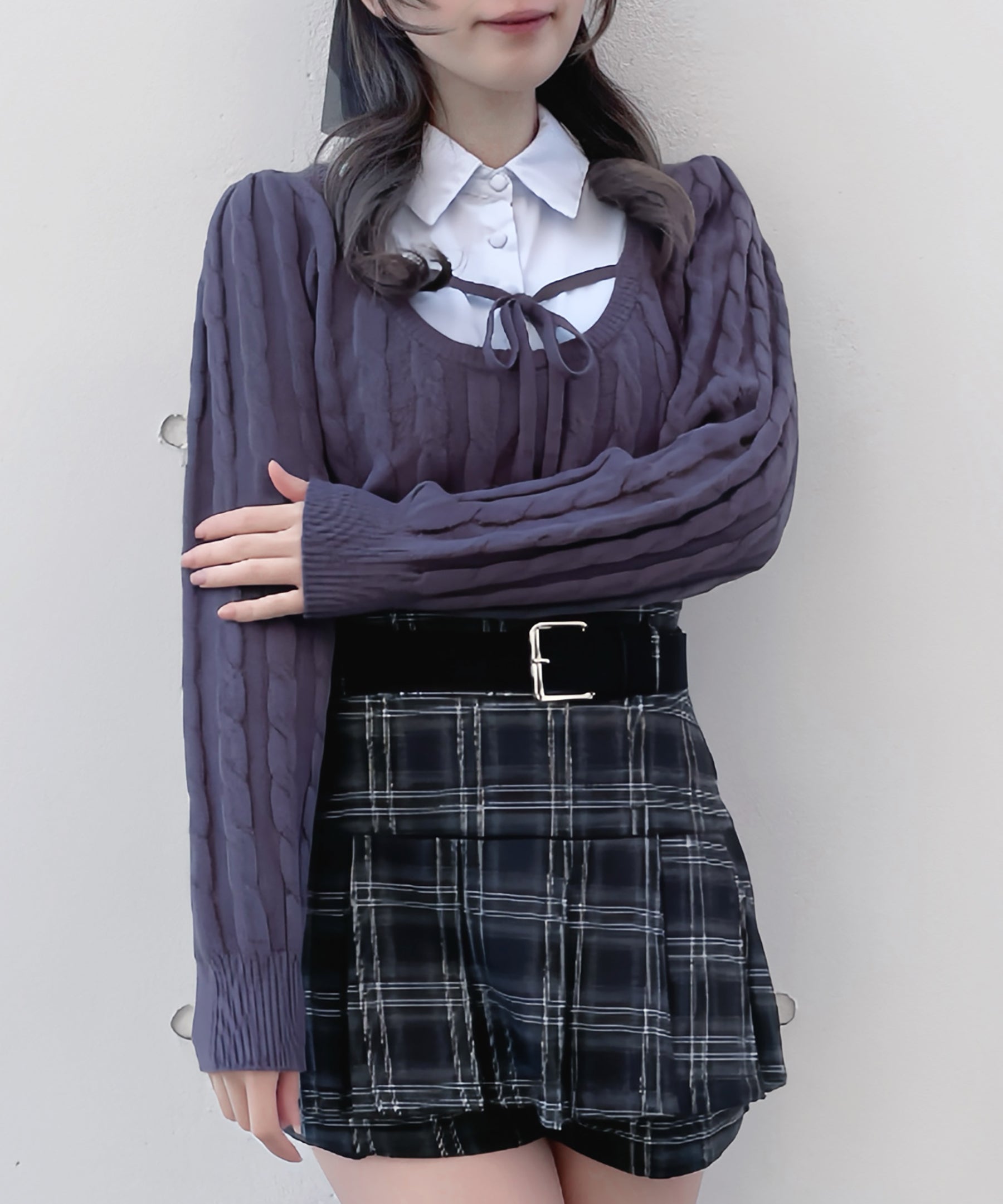 予約商品 1月上旬お届け】レイヤードケーブルニット – PARK by one way