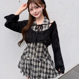 【予約商品11月上旬お届け】ショートニット×ミニワンピセット