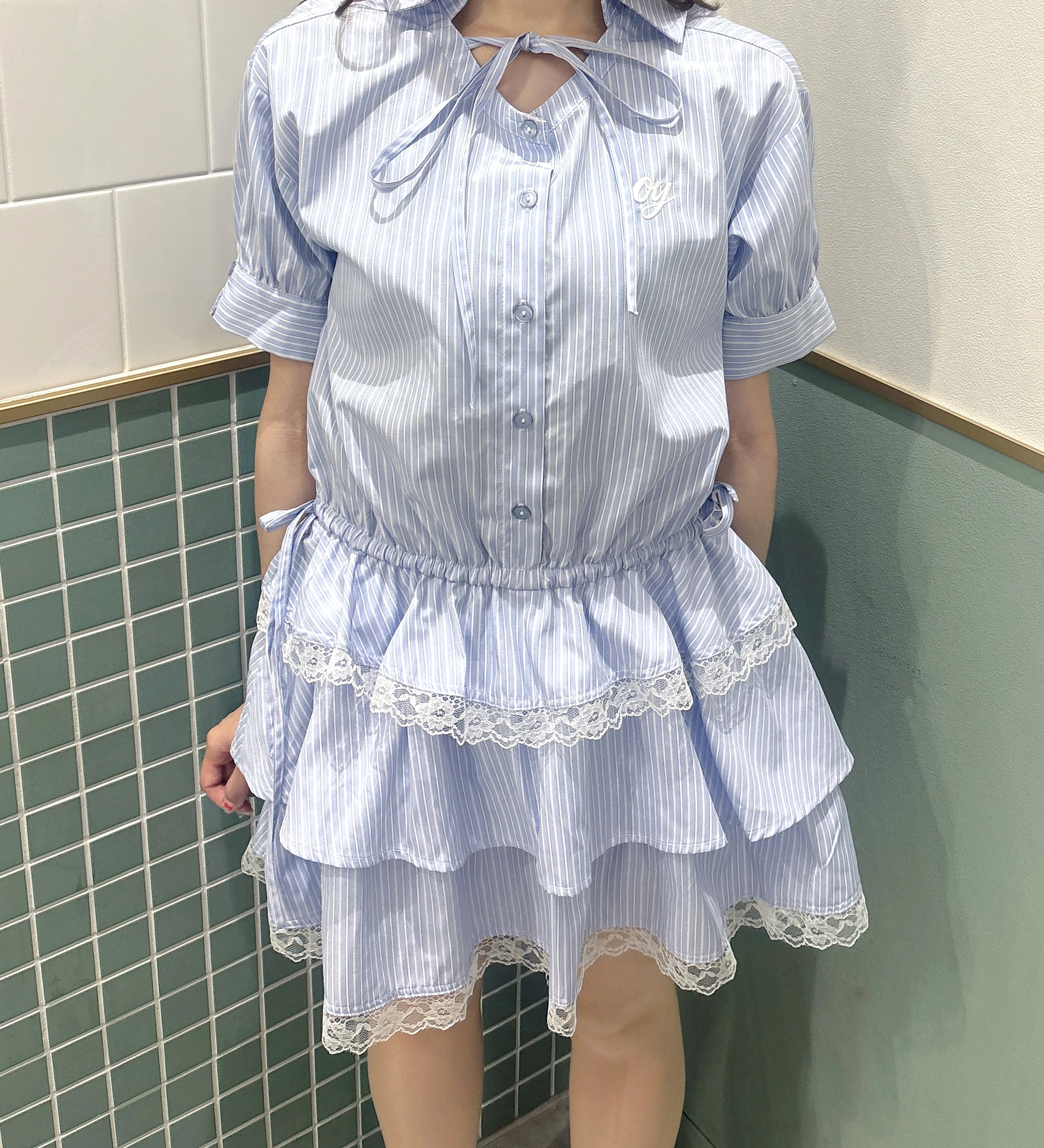 ティアードシャツワンピース