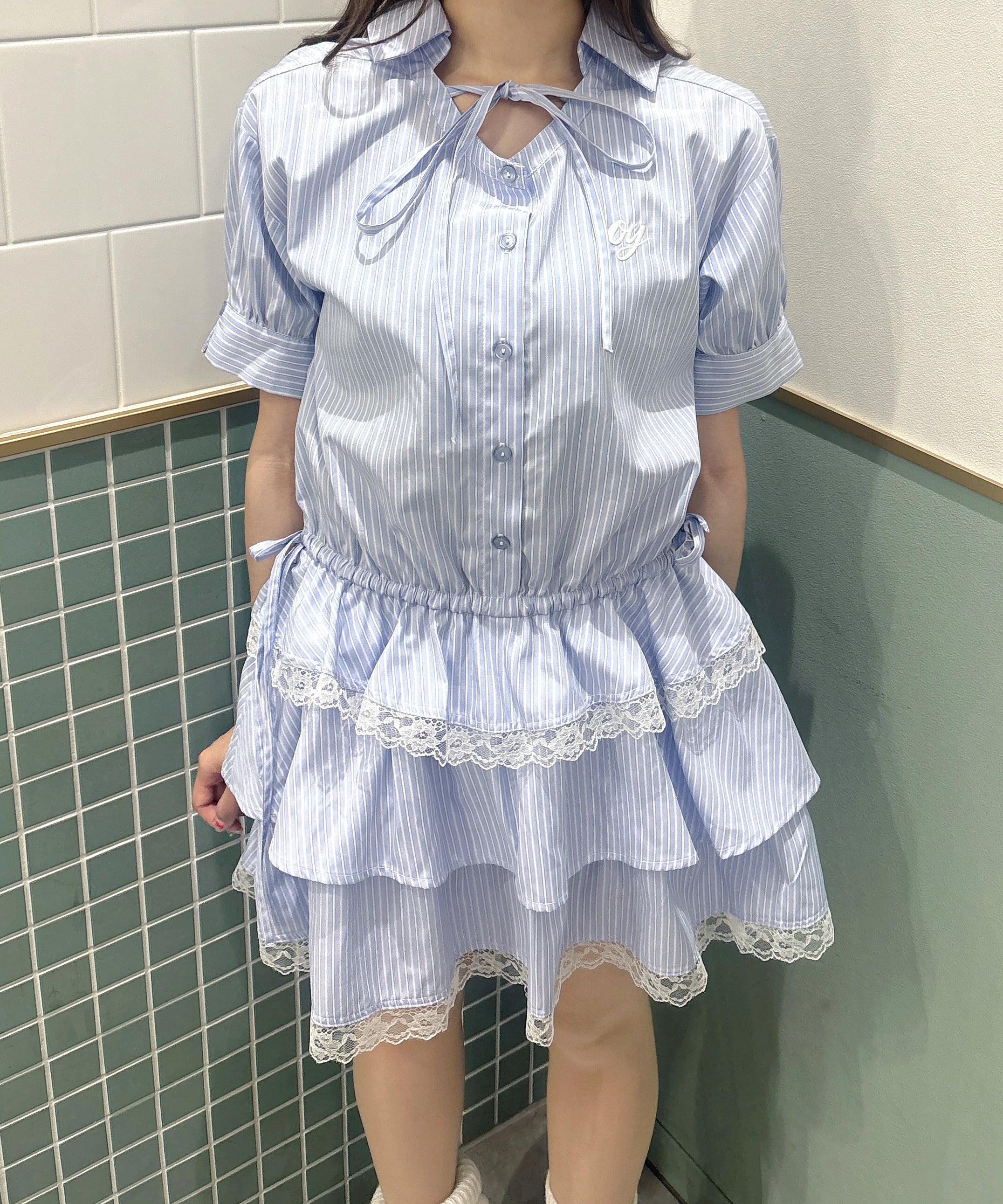 ティアードシャツワンピース