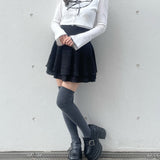 【abcボトムス10％割♡】ダブルフレアスカート