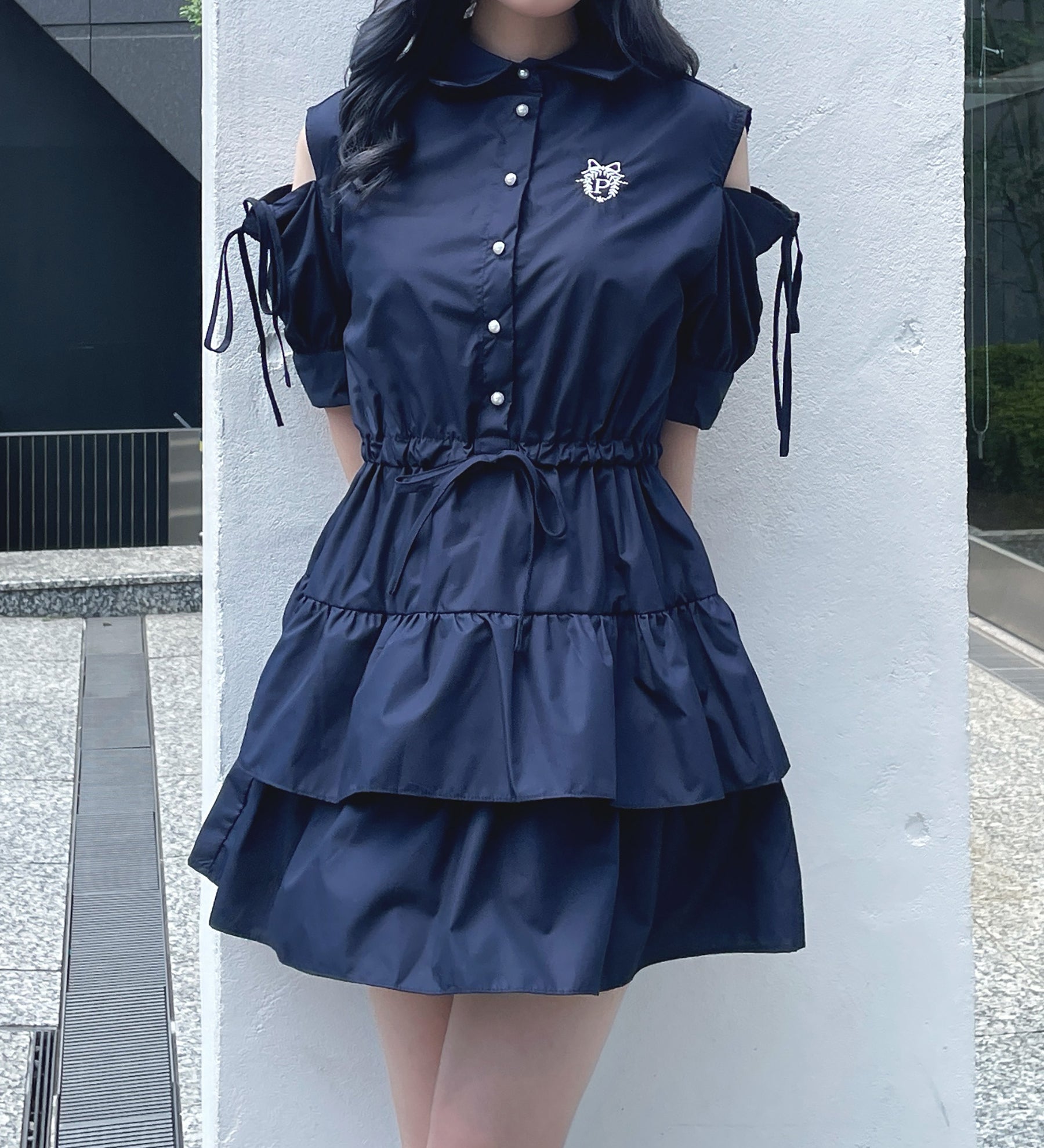 ティアードシャツワンピース