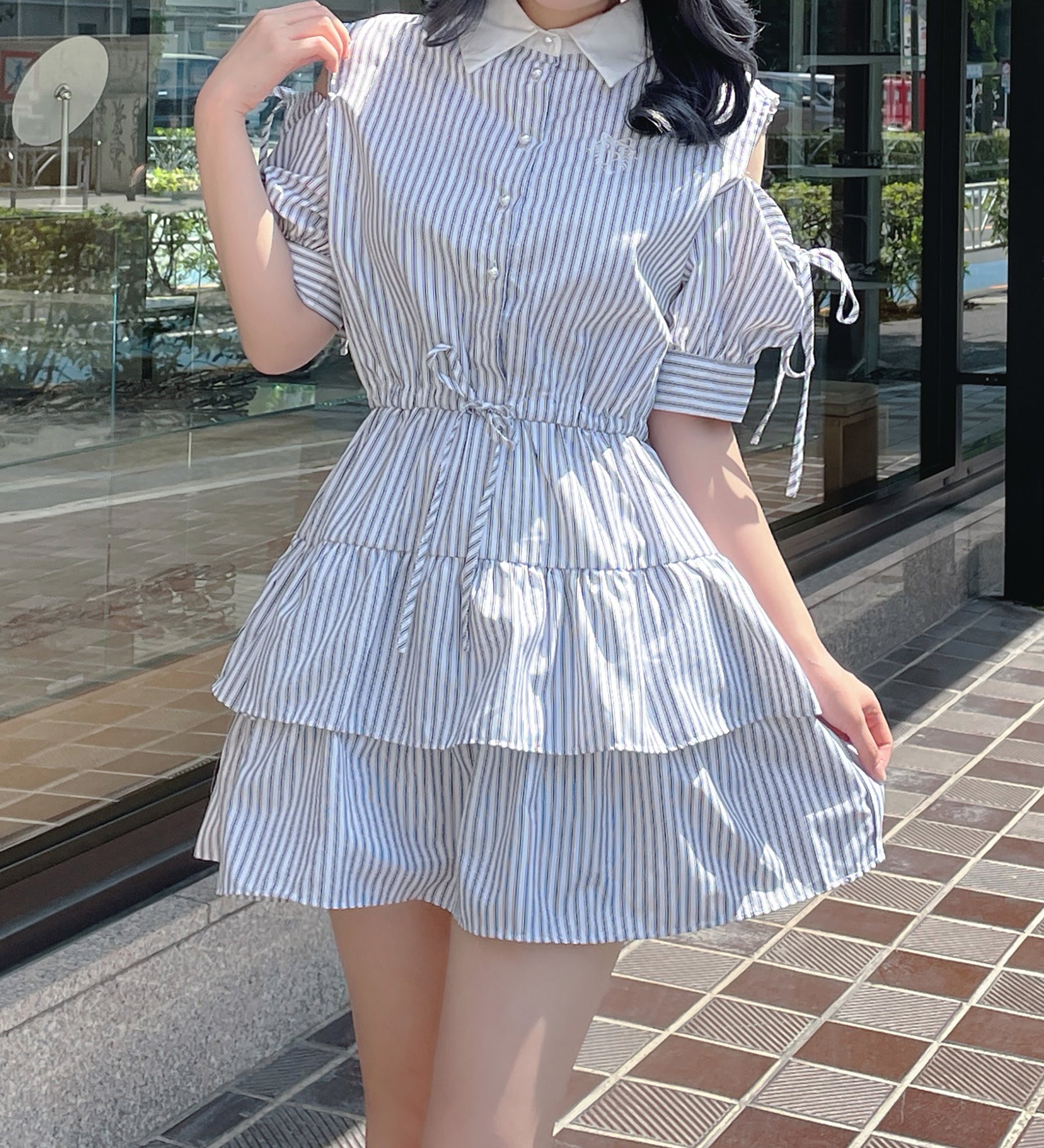 ティアードシャツワンピース