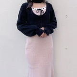 【予約商品 12月上旬お届け】ボレロアンサンブルニットワンピース