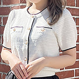 ツイード半袖カーディガン