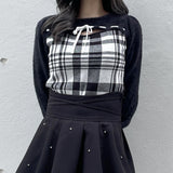 フロントアキリボンニット