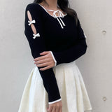 スリットリボンスリーブトップス