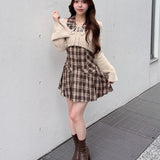【予約商品11月上旬お届け】ショートニット×ミニワンピセット