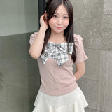 リボンレイヤードトップス