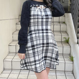 フロントアキリボンニットワンピース