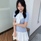 ボウタイレイヤードワンピース