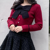 リボンレイヤードニット