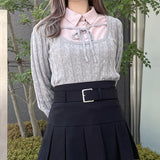 レイヤードケーブルニット
