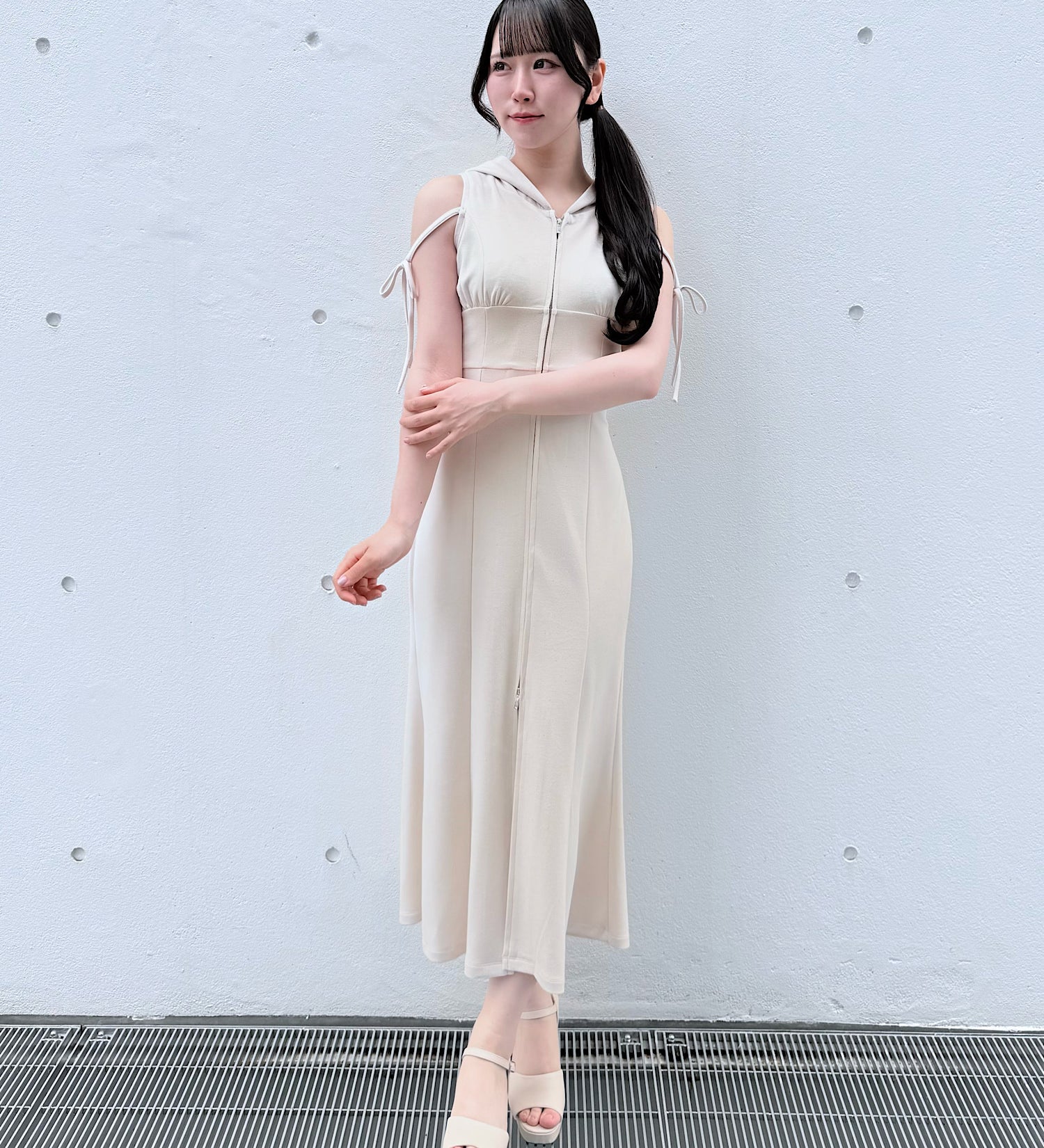 【予約商品5月中旬お届け】スウェットZIPパーカーワンピース