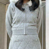 【セットアップ対応アイテム】 キルティングニットパーカー