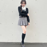 レイヤードケーブルニット