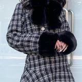 【セットアップ対応アイテム】 ファー付ノーカラージャケット