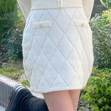 【セットアップ対応アイテム】 キルティングニットスカート