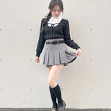 レイヤードケーブルニット